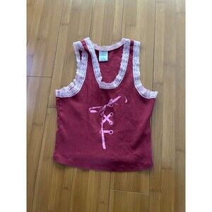 Urban Outfitters Lace Bow Tank Top Maroon Red Women’s Medium